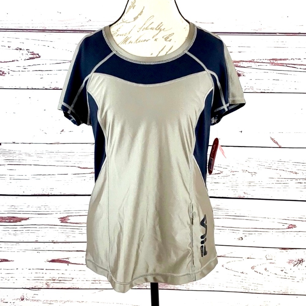 FILA |⭐️Two-Tone Moisture Wicking Sports Gym Athletic Top